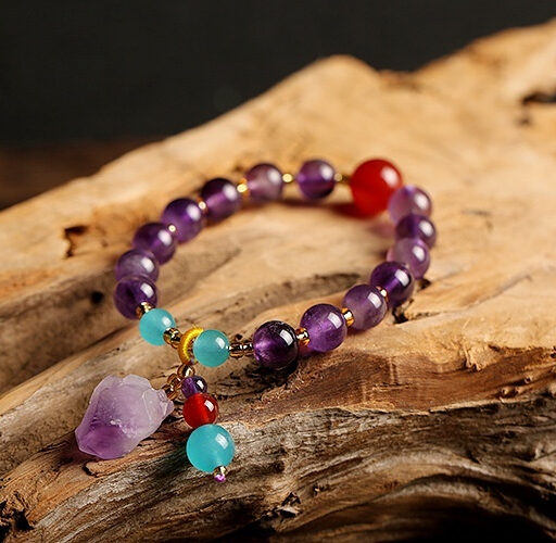 Natural Amethyst Raw Crystal Bracelet