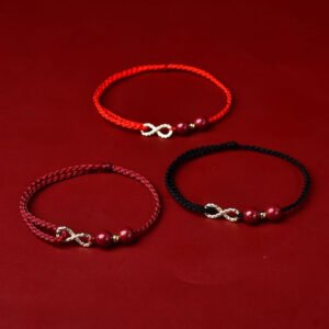 Endless Luck: Cinnabar Zodiac Year Red String Bracelet for Wealth, Handcrafted Lucky Couple Gift