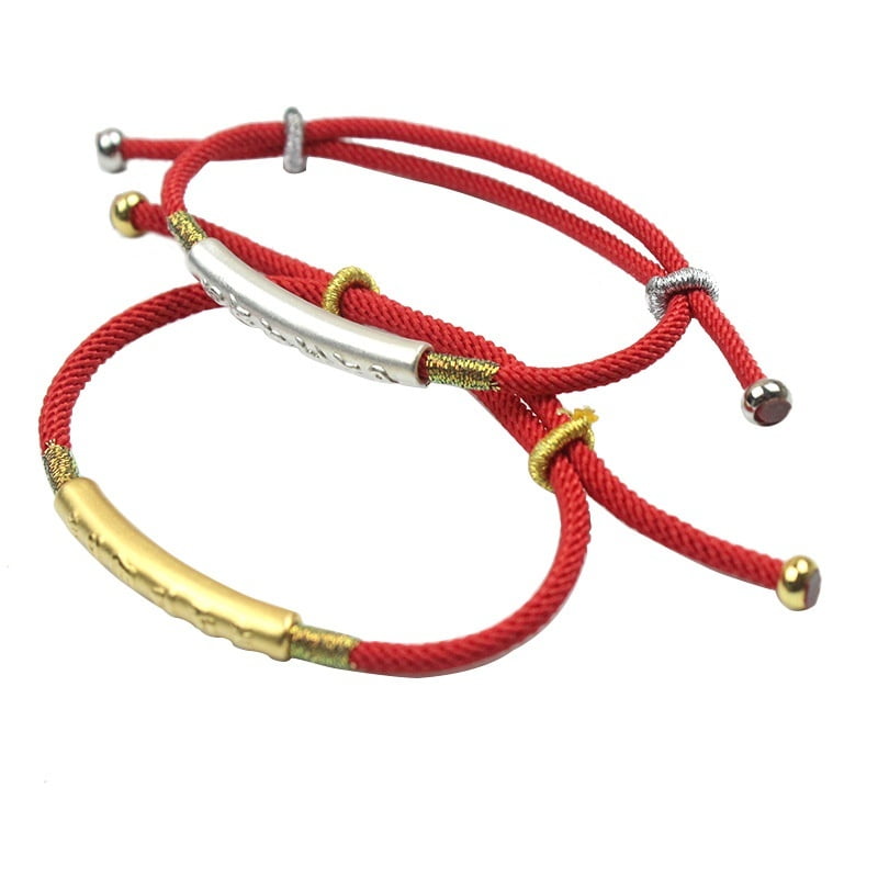 Tibetan Red String Bracelet - Buddhist Lucky Charm