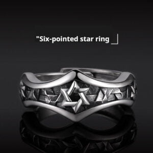 Star of David hexagram ring men