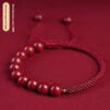 Auspicious Cinnabar Bracelet: Zodiac Year Luck for Couples - Gold Fortune Bead & Red String, Stylish Birthday Gift