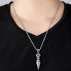 Sterling Silver Vajra Phurba Amulet Necklace