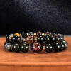 Black Myth Wukong Flame Stone Obsidian Beaded Bracelet