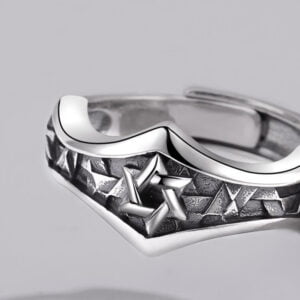 Star of David hexagram ring men