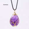 Meditation Energy Natural Crystal Life Tree Necklace