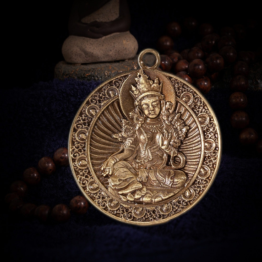 Tibetan Esoteric Green Tara Padmasambhava Pendant