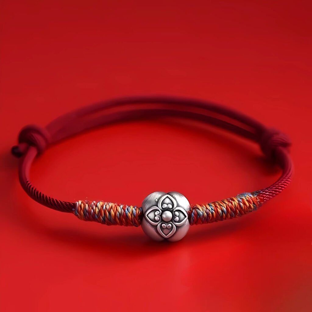 Zodiac Year Bracelet for Men and Women - Persimmon Prosperity Bracelet, Traditional Chinese Style Pure Silver Wristband, Perfect Valentine's Day Gift