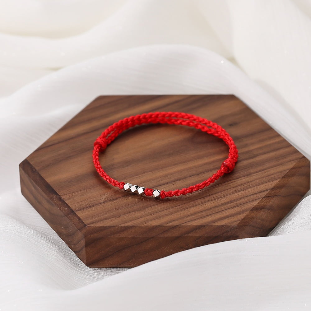 Eternal Love Couple Bracelets | Handwoven Red & Black String Bracelets for Him & Her