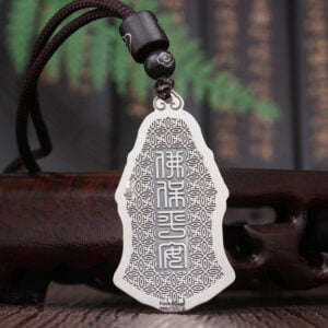 Guanyin Pendant Necklace with Buddha Head