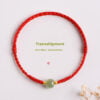 New Edition Red String Bracelet with Faux Hetian Jade Barrel Beads - Handwoven for Fortune, Unique Design for Women - Independent Store Exclusive"