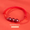 Handwoven Red String Bracelet with Cinnabar Beads for Women - Auspicious Charm for Luck and Love