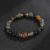 Black Myth Wukong Flame Stone Obsidian Beaded Bracelet