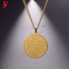 Lucky Hexagram Twelve Zodiac Stainless Steel Pendant Necklace