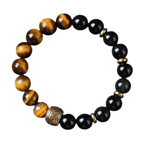 Black Obsidian & Tiger's Eye Bracelet