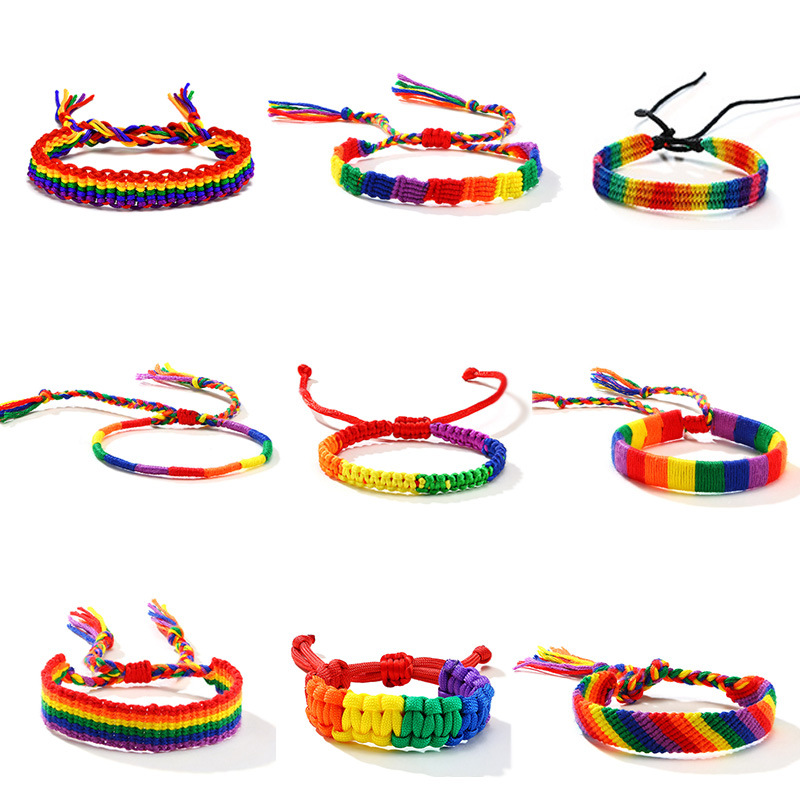 Handcrafted Adjustable Rainbow Friendship Bracelet – Nepalese Colorful Knot Design