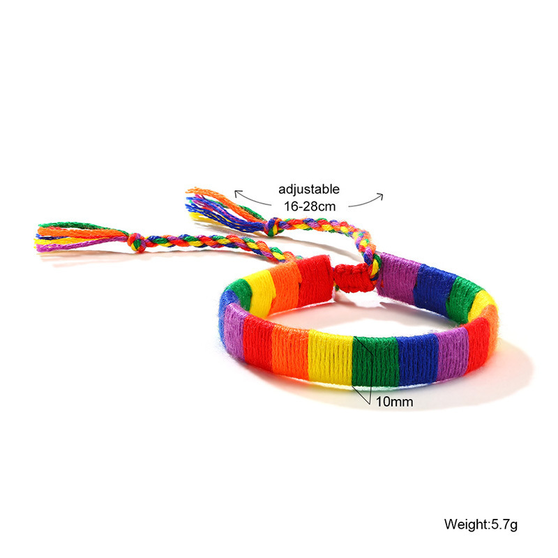 Handcrafted Adjustable Rainbow Friendship Bracelet – Nepalese Colorful Knot Design