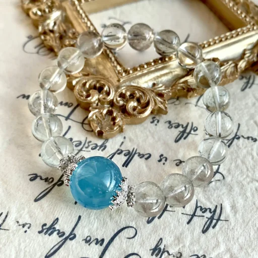 Handmade white crystal bracelet