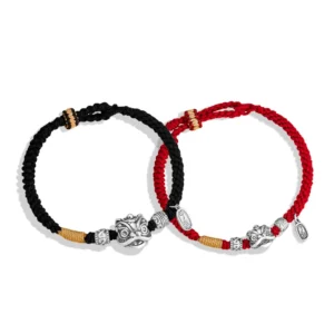 Guarding Peace - Fortune Lion 999 Silver Couple Bracelet