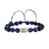 Hand-woven blessing bracelet-Tibetan silver with blue tiger eye stone