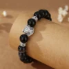 Lion Dance Obsidian with 999 Sterling Silver Bracelet for Men: A Fusion of Strength and Protection