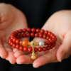 Gathering happiness and good fortune - cinnabar double-layer bracelet