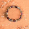Natural grey moonstone amethyst beaded lucky bead bracelet