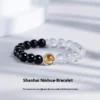 Lucky Bracelet - Obsidian and White Crystal Beaded Bracelet