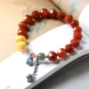 Elegance and Wealth - South Red Agate Faceted Bead Bracelet