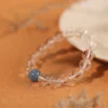 Aquamarine and White Crystal Beaded Bracelet