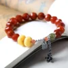 Elegance and Wealth - South Red Agate Faceted Bead Bracelet