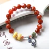 Elegance and Wealth - South Red Agate Faceted Bead Bracelet