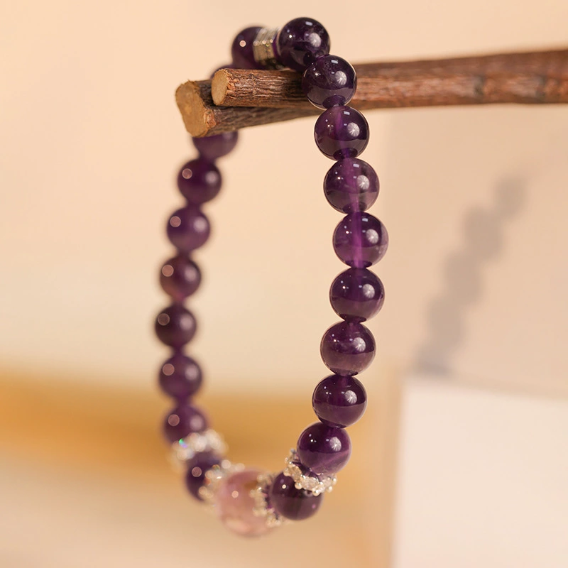 Natural Brazilian Amethyst Beaded Good Luck Bracelet