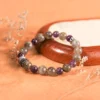 Natural grey moonstone amethyst beaded lucky bead bracelet