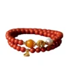 Gathering happiness and good fortune - cinnabar double-layer bracelet