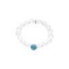 Aquamarine and White Crystal Beaded Bracelet